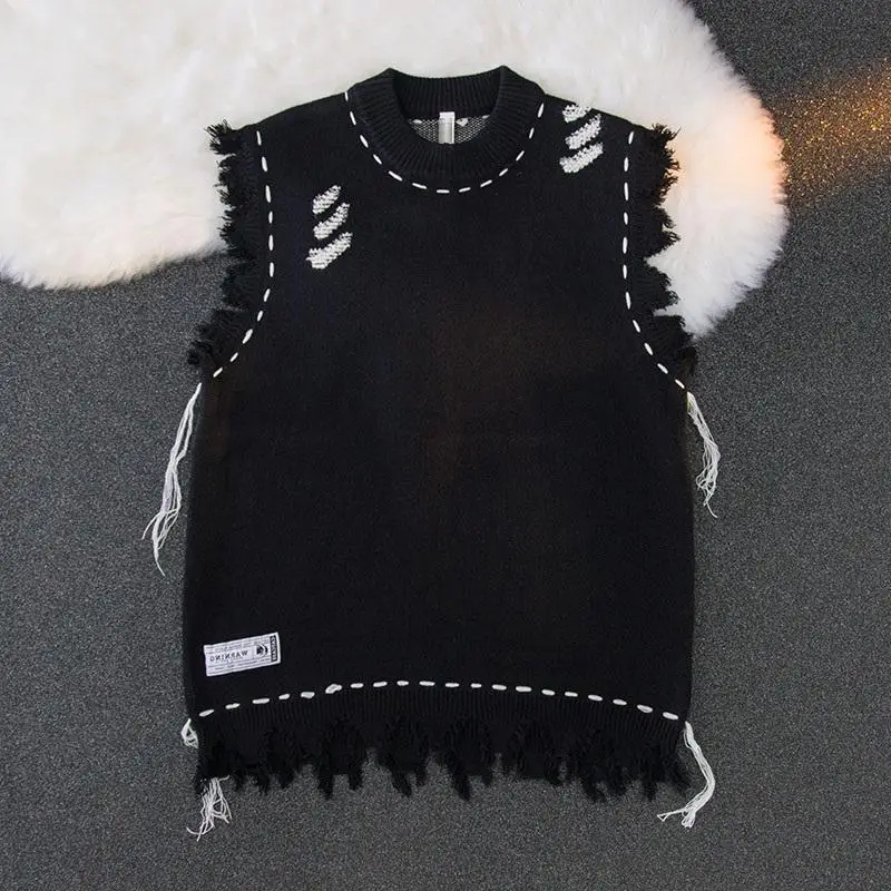 Sewing Vest - Knitted Sweaters for Men Hippie Sleeveless