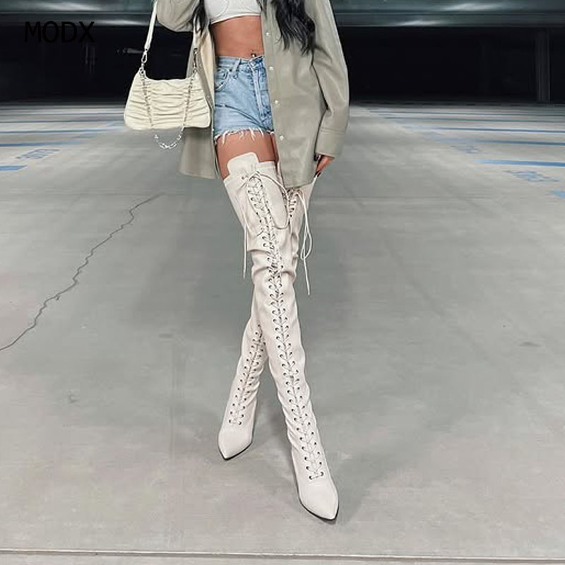 Sewing Nylon - 2025 Women sexy Pu Leather Boots