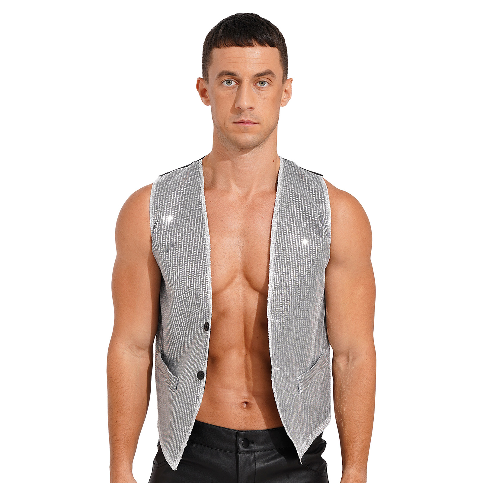 Mens Clubwear Sparkling Sequin - Sewing Vest review and price